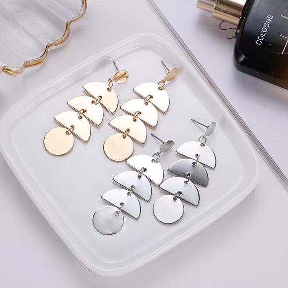 Geometric Shapes Dangle Earrings - Picture 5 of 7